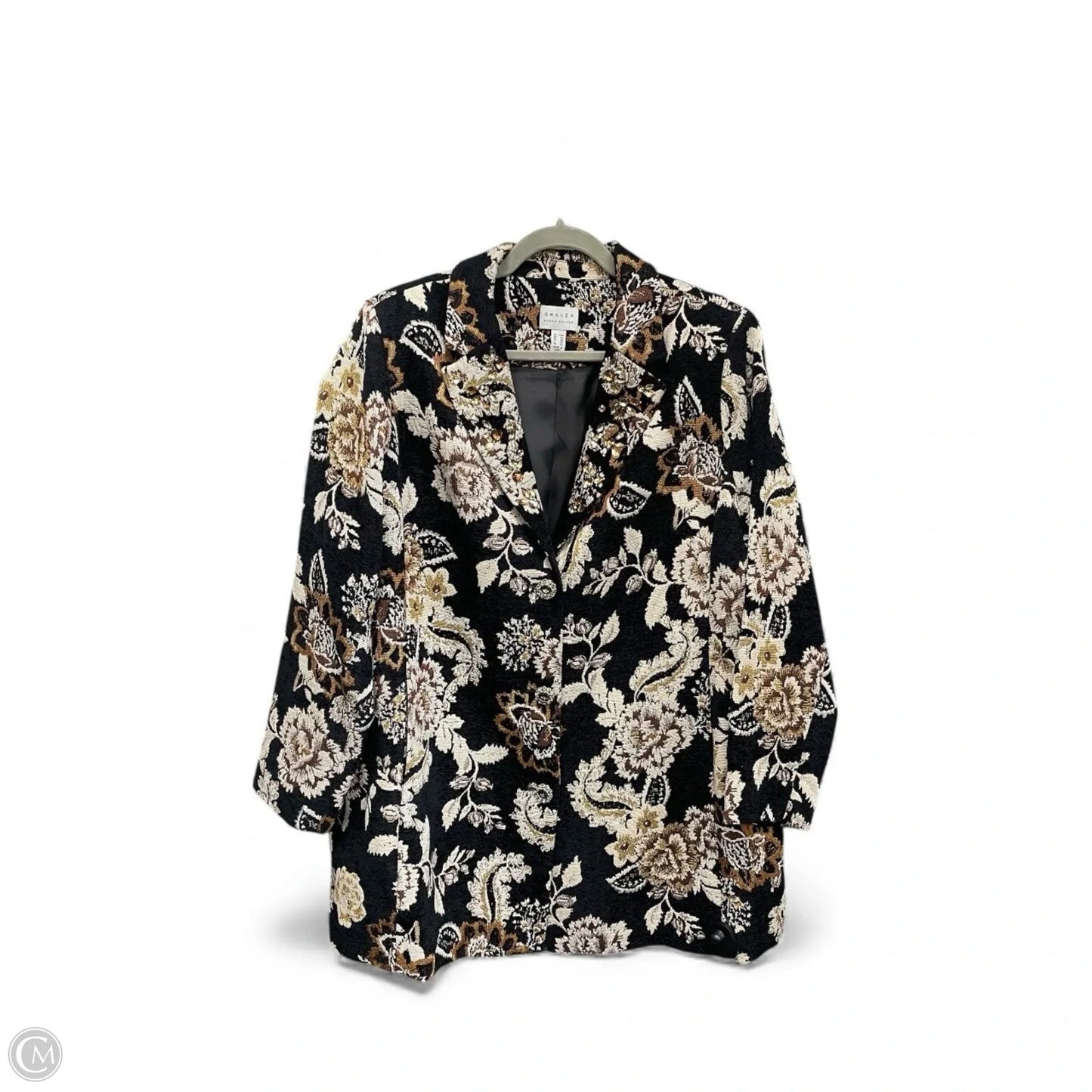 Coat Other By Susan Graver In Black & Tan, Size: 18