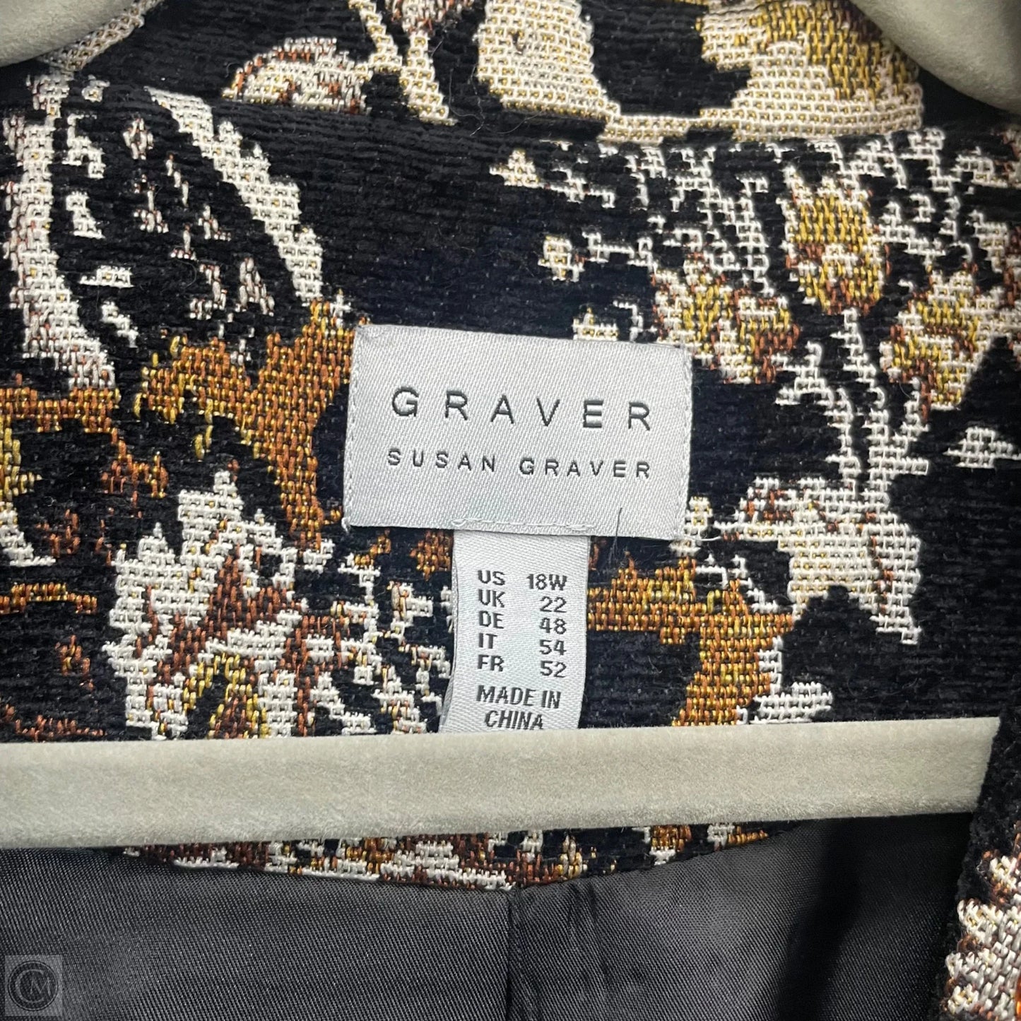 Coat Other By Susan Graver In Black & Tan, Size: 18