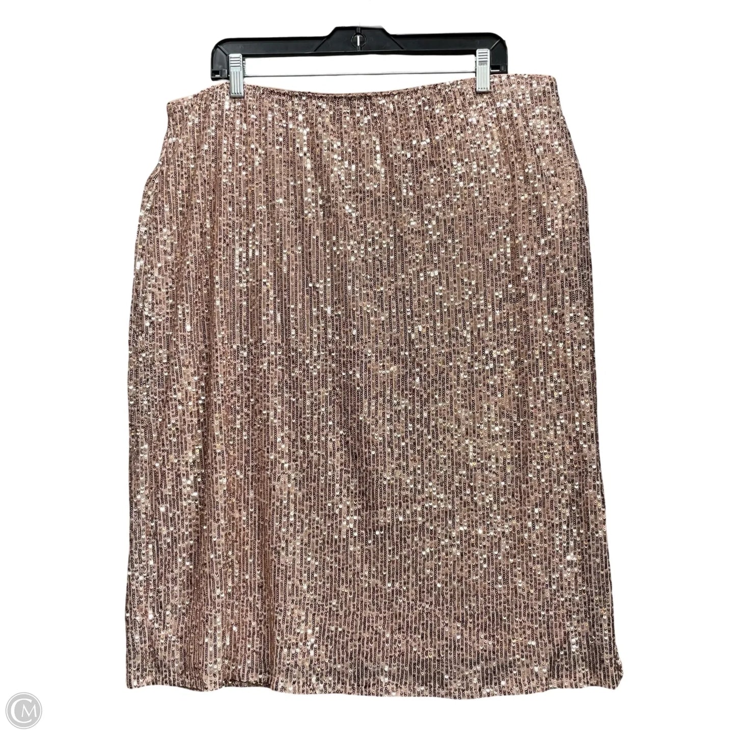 Skirt Midi By Time And Tru In Rose Gold, Size: Xl