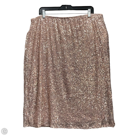 Skirt Midi By Time And Tru In Rose Gold, Size: Xl
