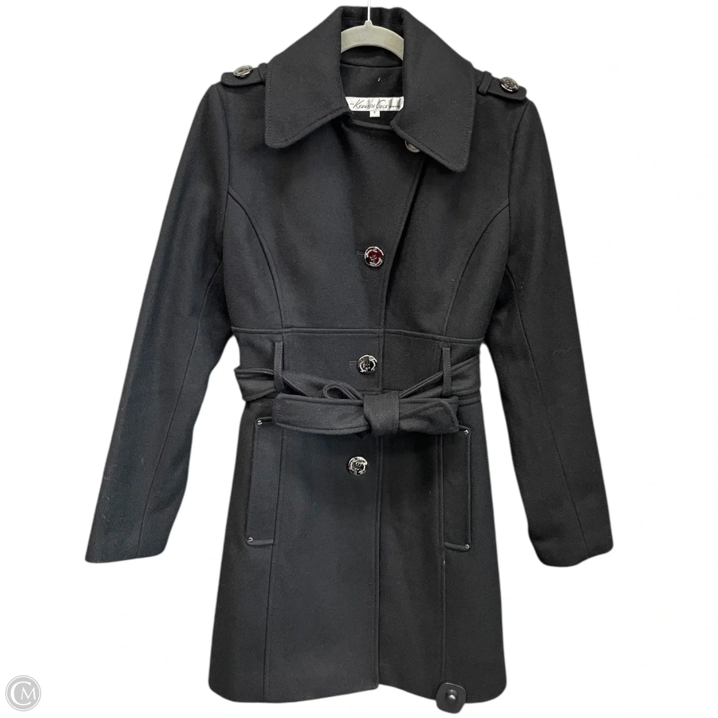 Coat Wool By Kenneth Cole In Black, Size: 6