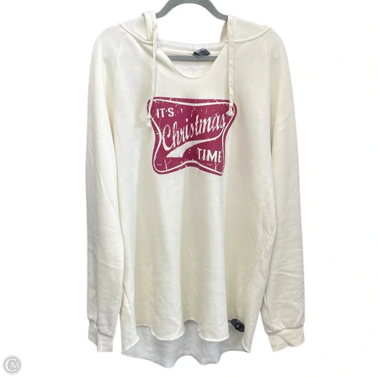 Sweatshirt Hoodie By Clothes Mentor In Beige, Size: 2x