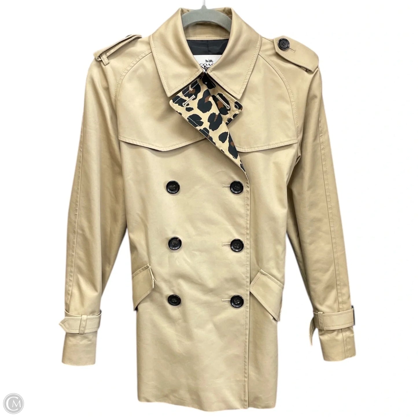 Coat Designer By Coach In Tan, Size: S