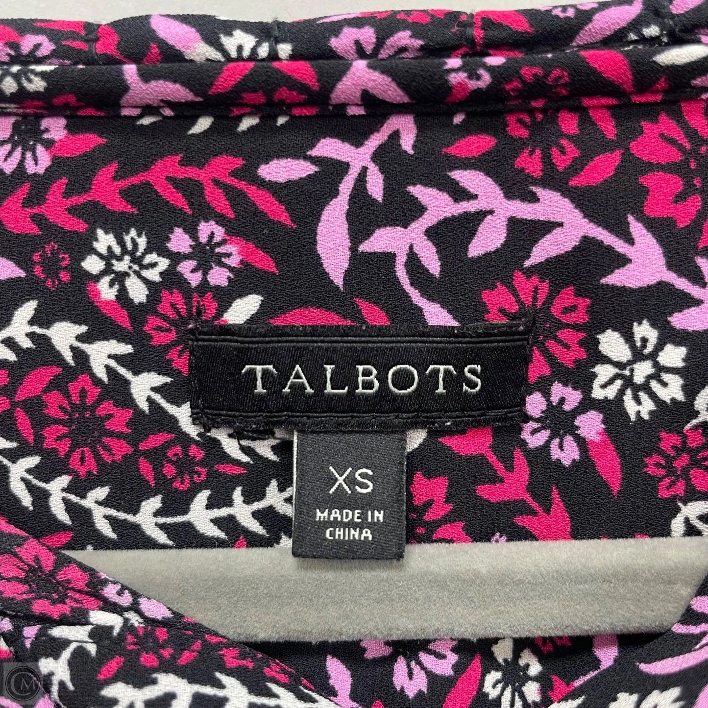 Top Long Sleeve By Talbots In Black & Pink, Size: Xs