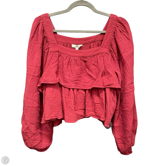 Top Long Sleeve By Entro In Red, Size: L