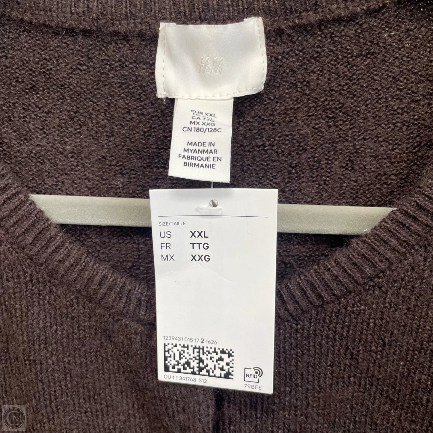 Sweater Cardigan By H&m In Brown, Size: Xxl