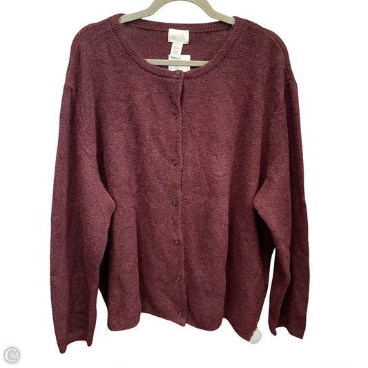 Sweater Cardigan By H&m In Maroon, Size: Xxl