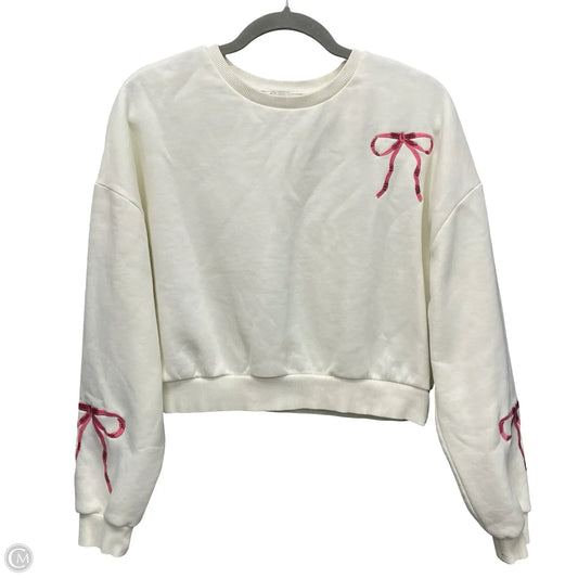 Sweatshirt Crewneck By Francesca's In Cream, Size: S