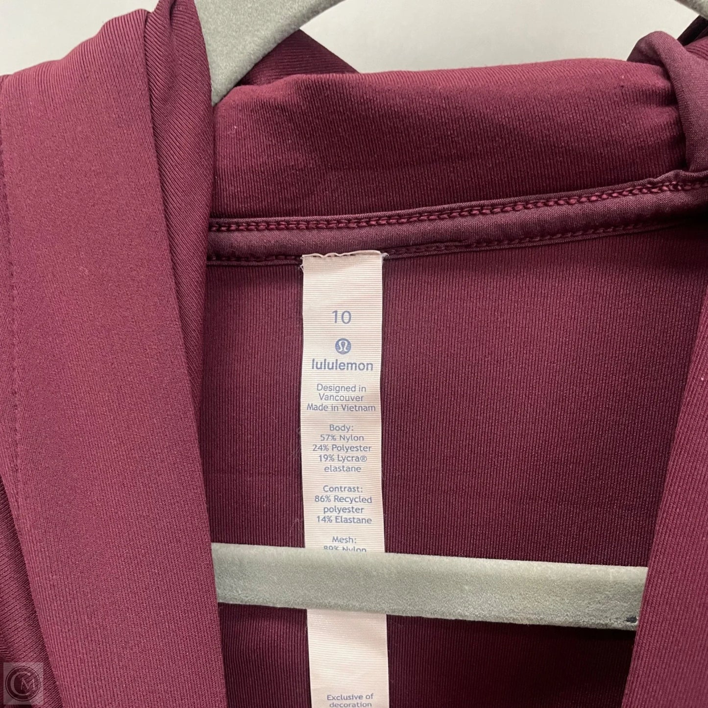 Athletic Jacket By Lululemon In Maroon, Size: 10