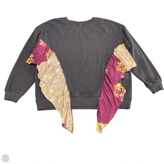 Sweatshirt Crewneck By Free People In Grey, Size: M