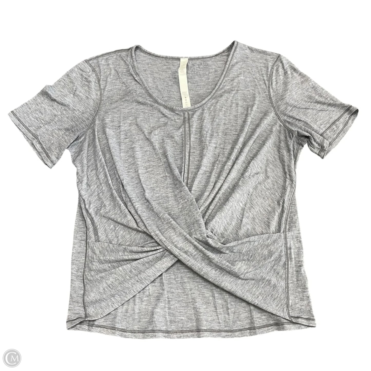 Athletic Top Short Sleeve By Lululemon In Grey, Size: 8