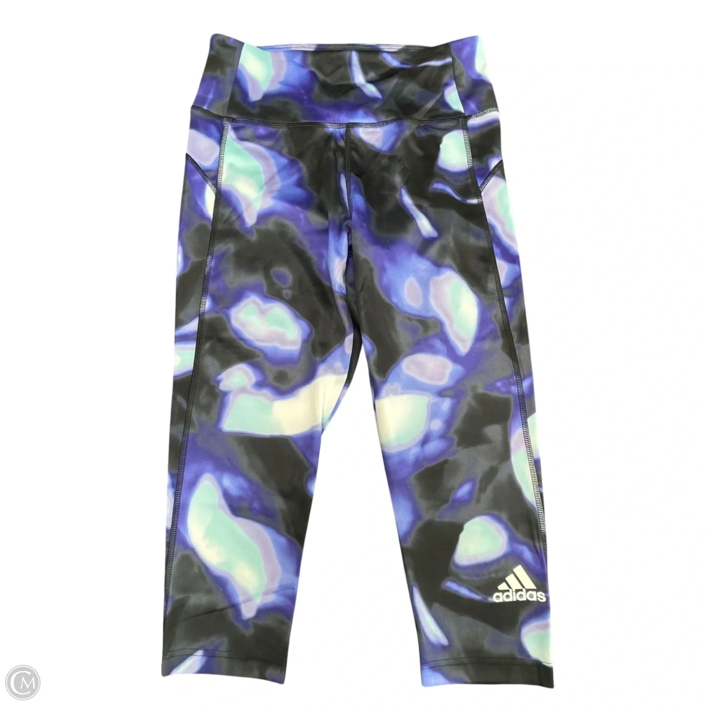 Athletic Leggings Capris By Adidas In Black & Blue, Size: M