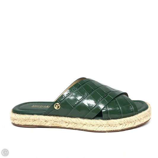 Sandals Flats By Michael By Michael Kors In Green, Size: 6.5