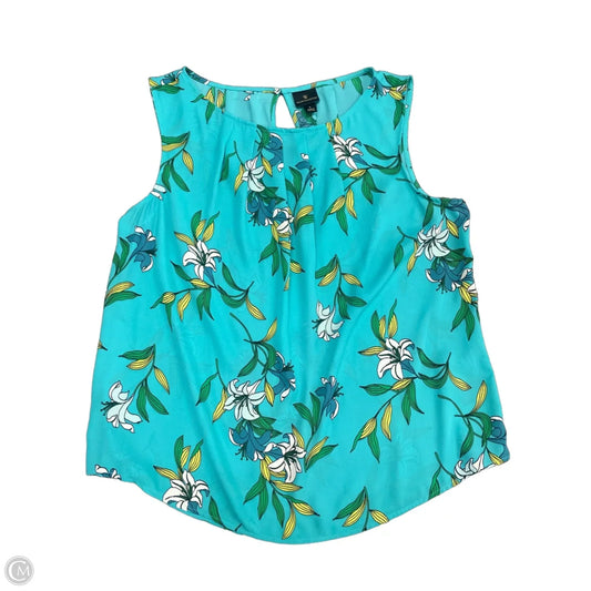 Top Sleeveless By Worthington In Floral Print, Size: L