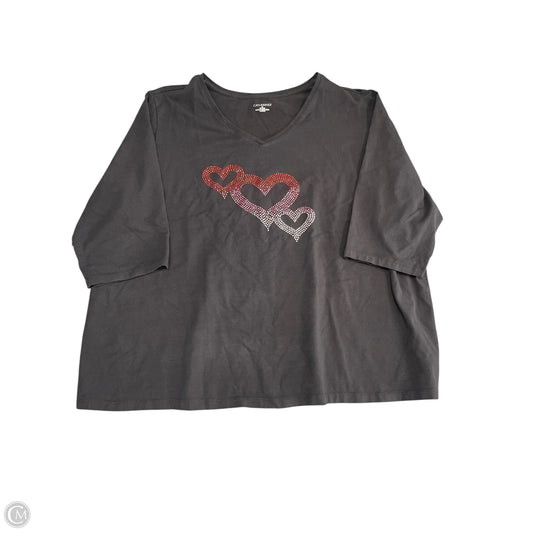 Top Short Sleeve Basic By Catherines In Black, Size: 3x