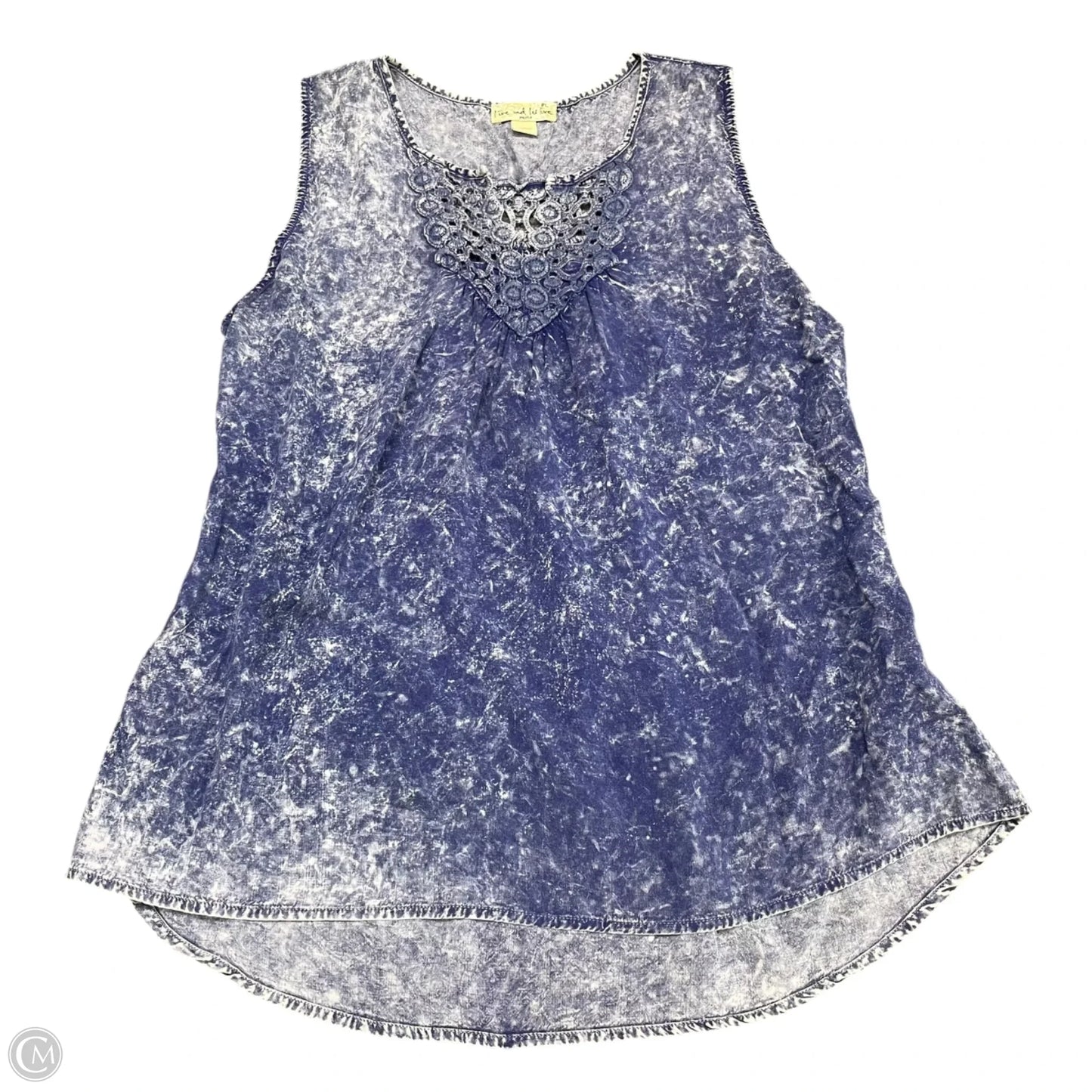 Top Sleeveless By Live And Let Live In Blue, Size: Lp