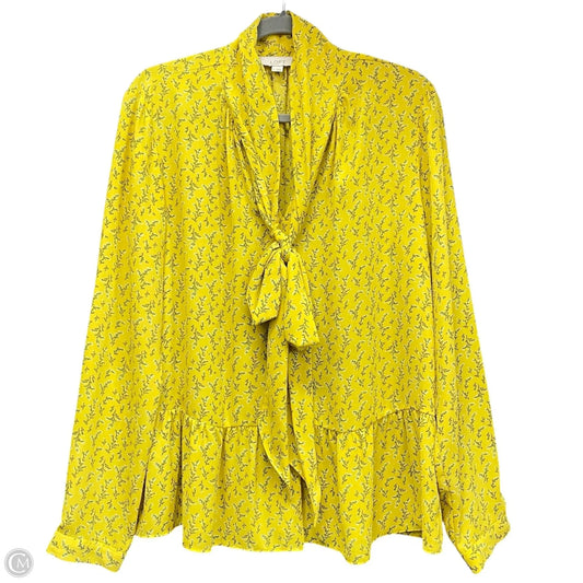 Blouse Long Sleeve By Loft In Yellow, Size: M