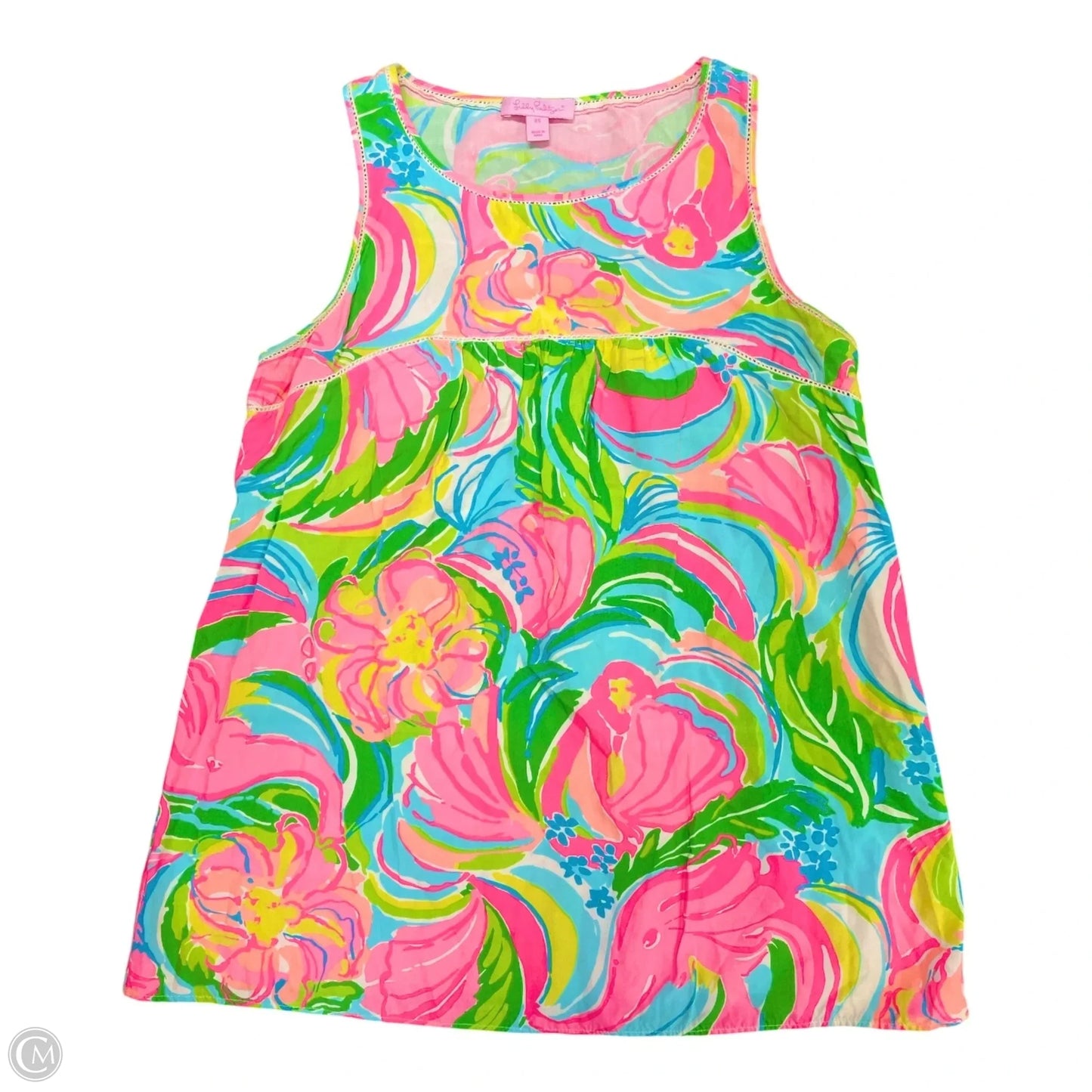 Top Sleeveless By Lilly Pulitzer In Green & Pink, Size: Xs