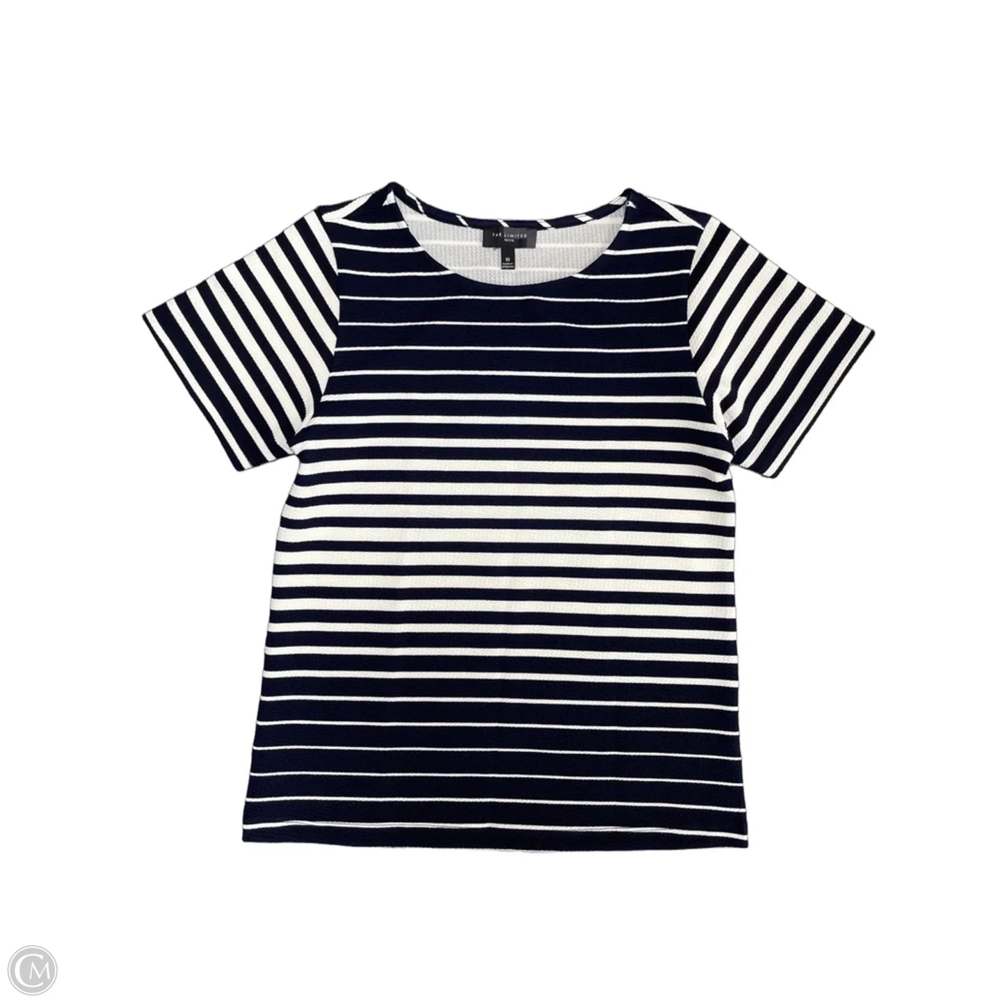 Top Short Sleeve By Limited In Blue & White, Size: Xs
