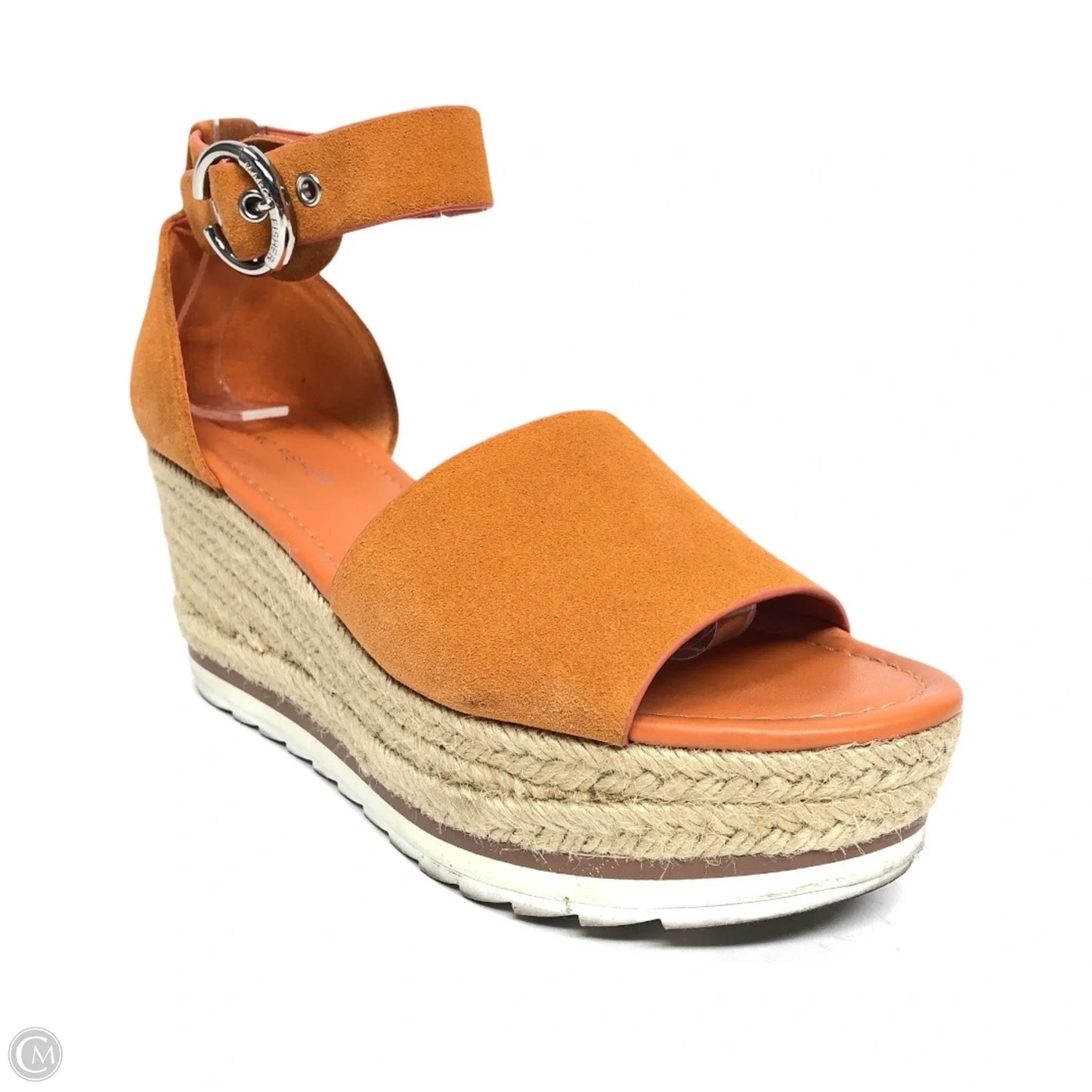 Sandals Heels Wedge By Marc Fisher In Orange, Size: 6.5