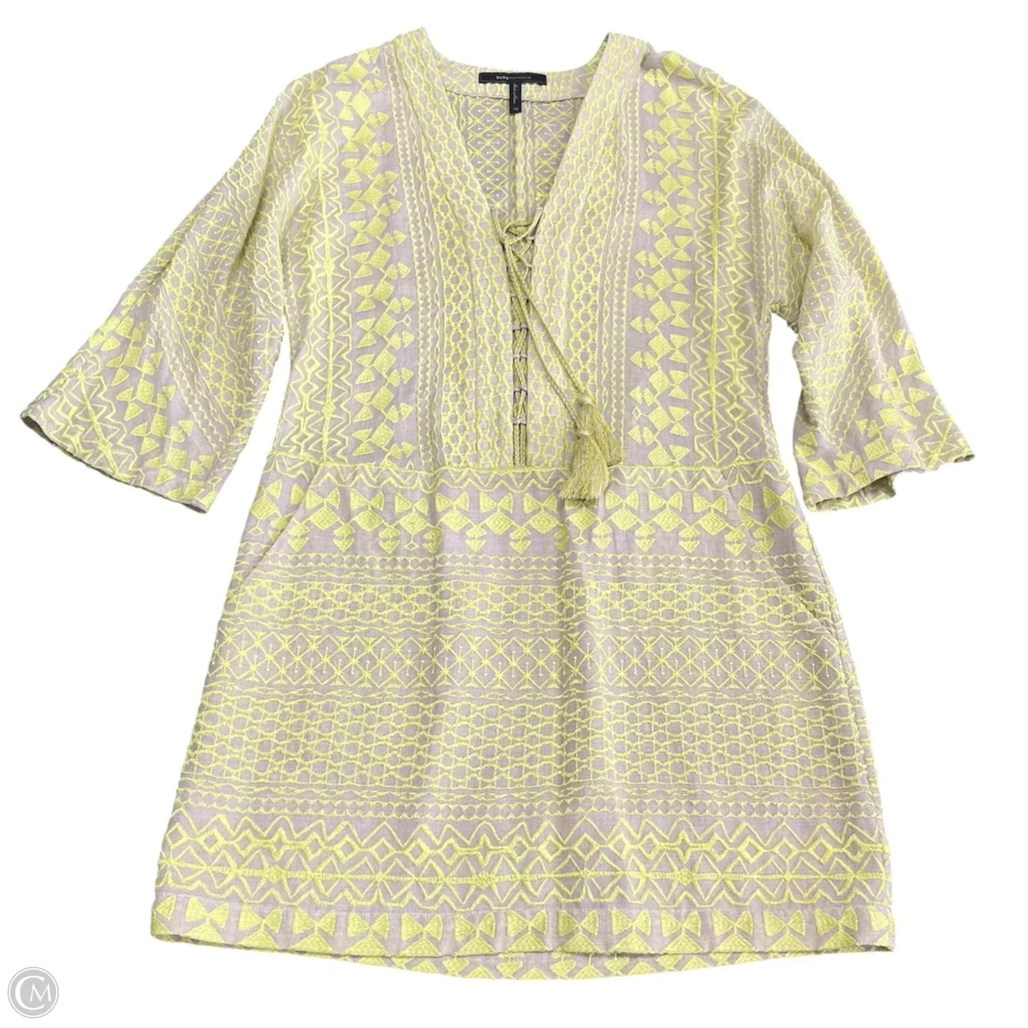 Dress Casual Short By Bcbgmaxazria In Tan & Yellow, Size: Xs