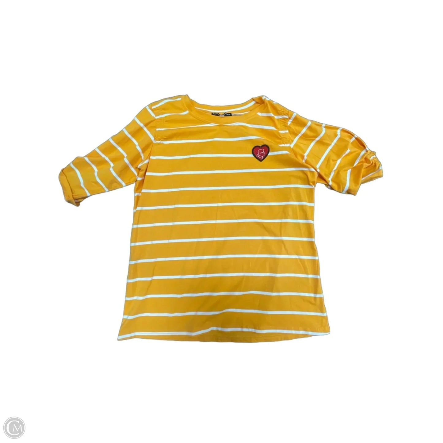 Top Short Sleeve Designer By Karl Lagerfeld In Orange, Size: M