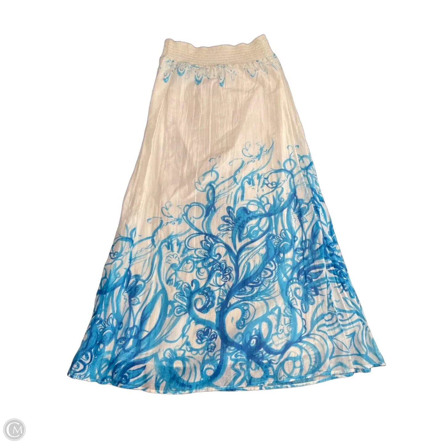 Skirt Maxi By Nurture In Blue & White, Size: M