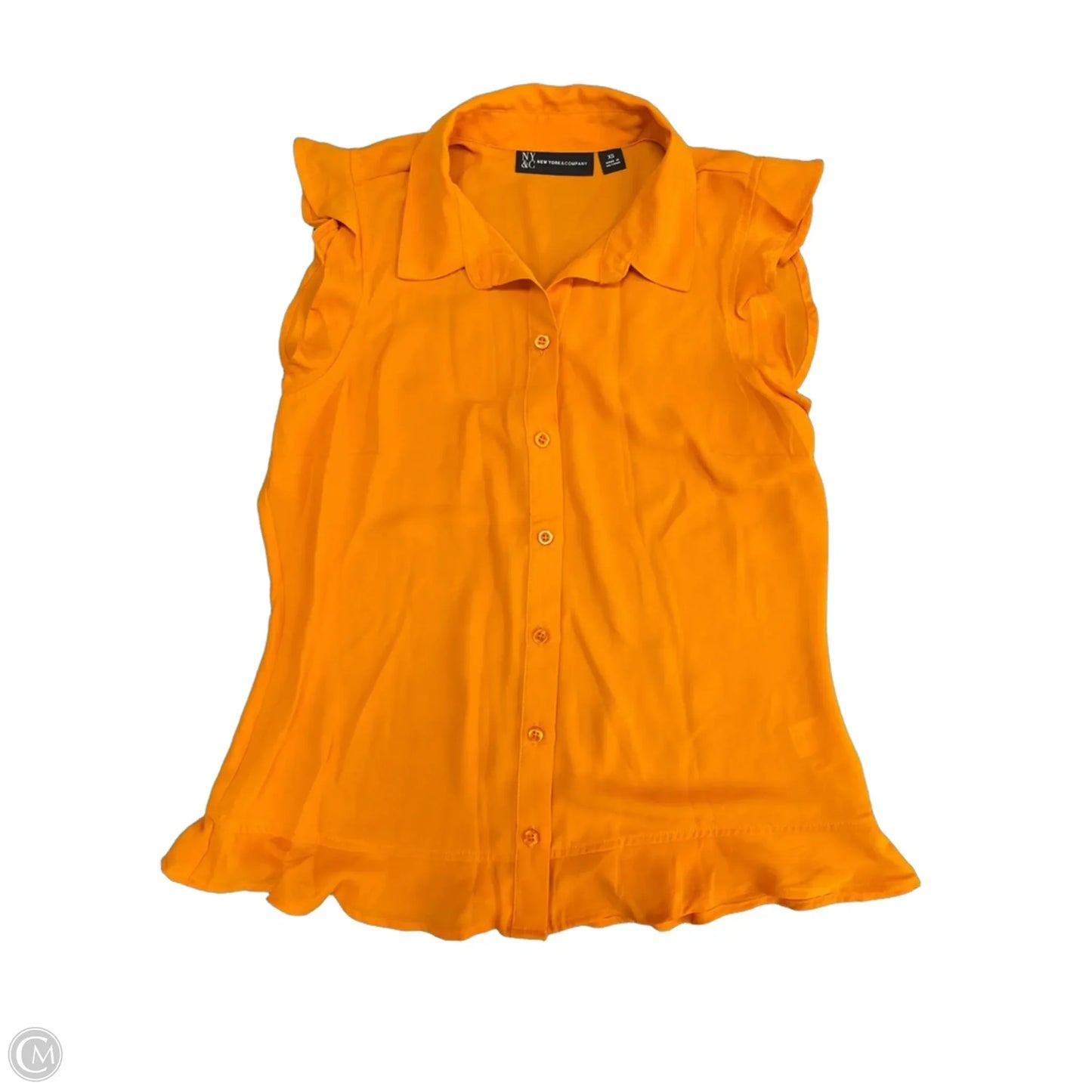 Top Short Sleeve By New York And Co In Orange, Size: Xs