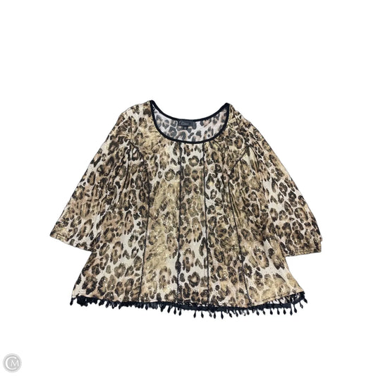 Top 3/4 Sleeve By Dressbarn In Gold, Size: 22
