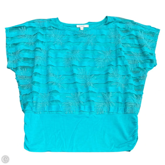 Top Short Sleeve By Chicos In Aqua, Size: L