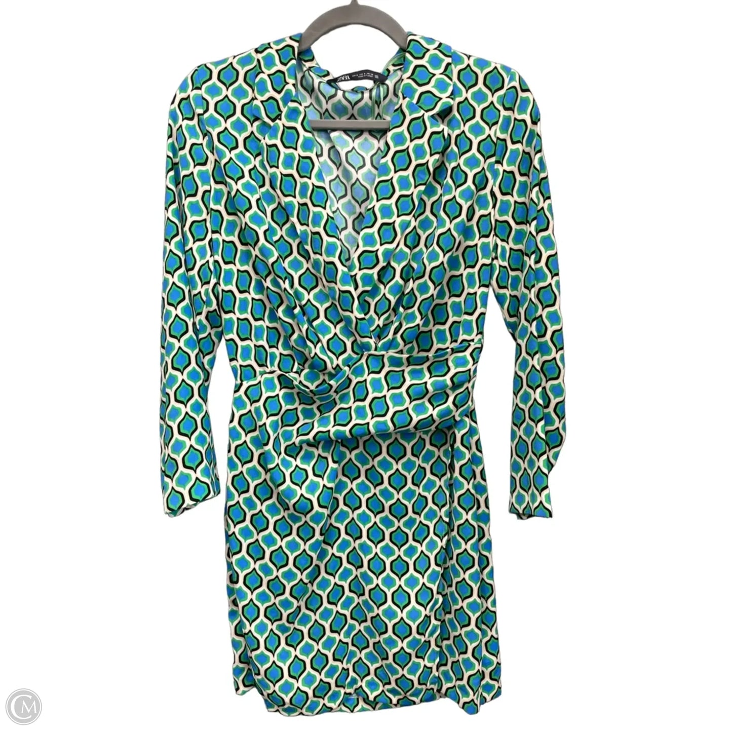 Dress Casual Short By Zara In Blue & Green, Size: S
