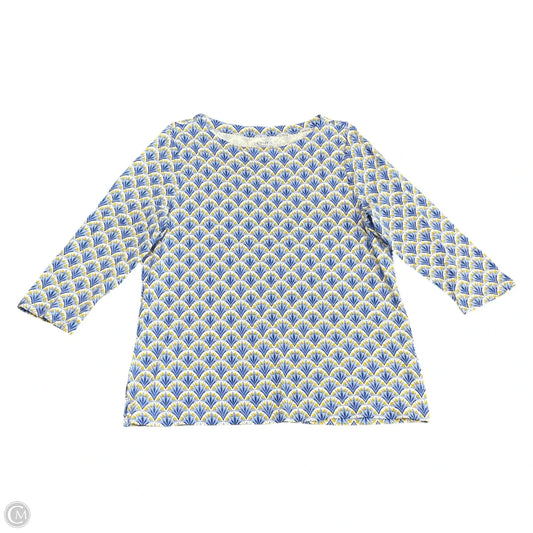Top 3/4 Sleeve By Croft And Barrow In Blue, Size: L