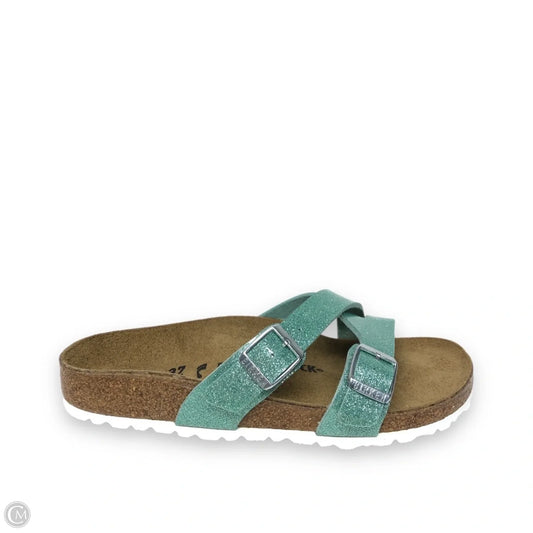 Sandals Flats By Birkenstock In Green, Size: 6