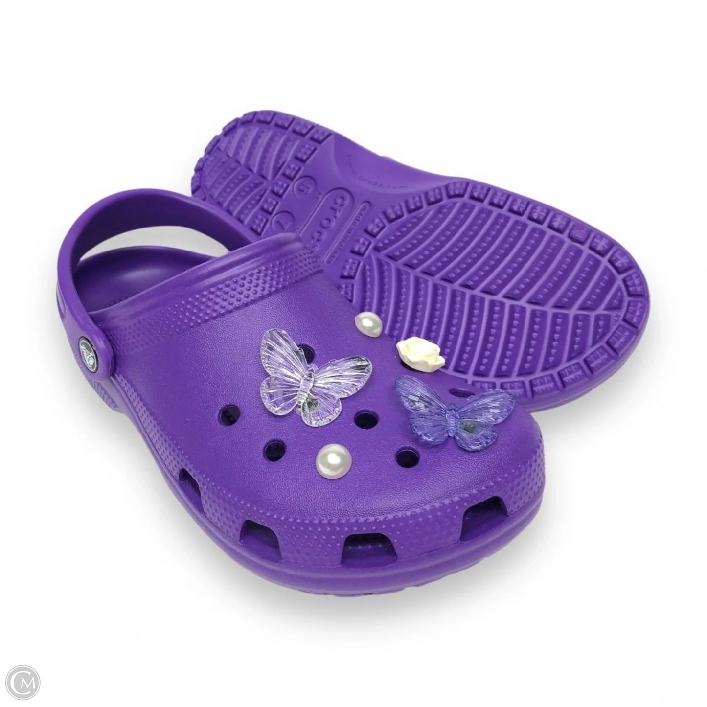 Shoes Flats By Crocs In Purple, Size: 7