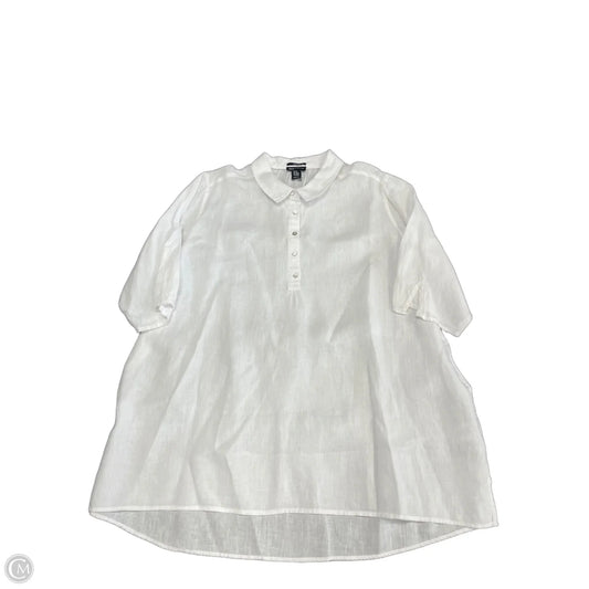Tunic Short Sleeve By Jones New York In White, Size: 3x