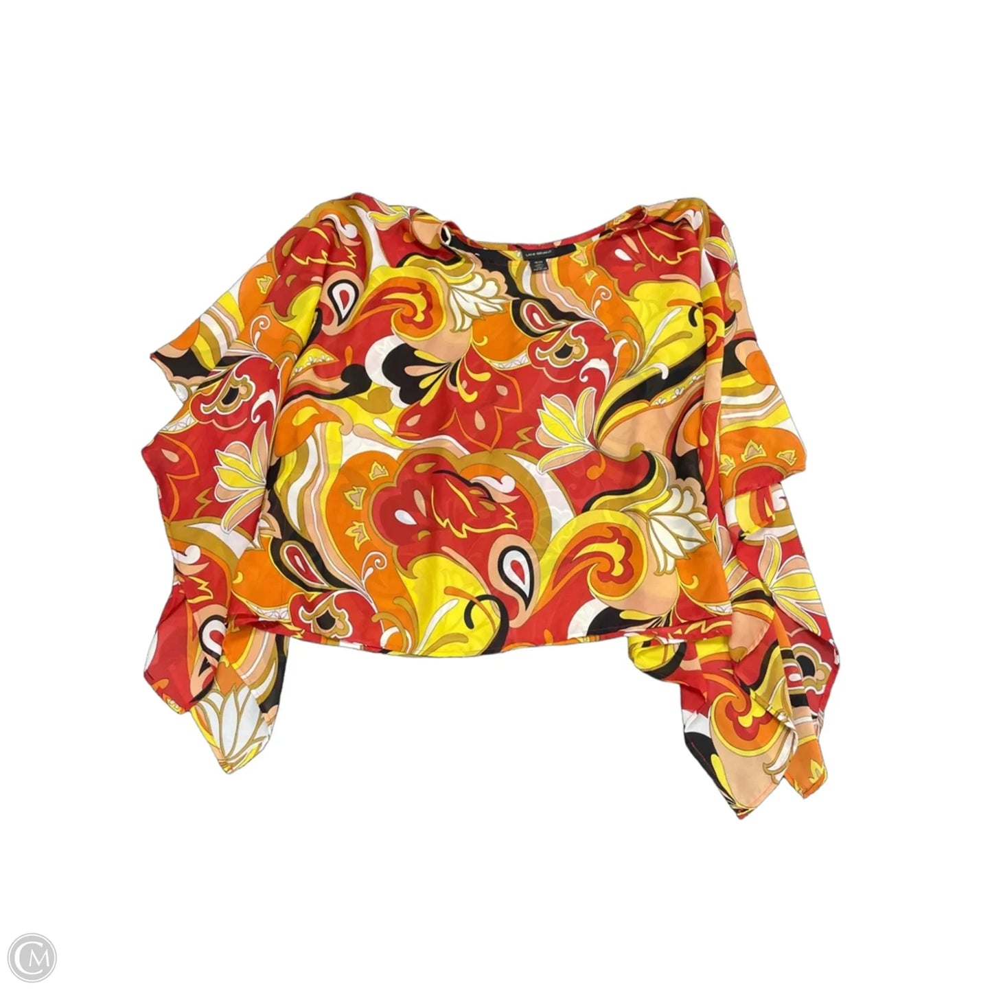 Blouse 3/4 Sleeve By Lane Bryant In Orange & Red, Size: 1x