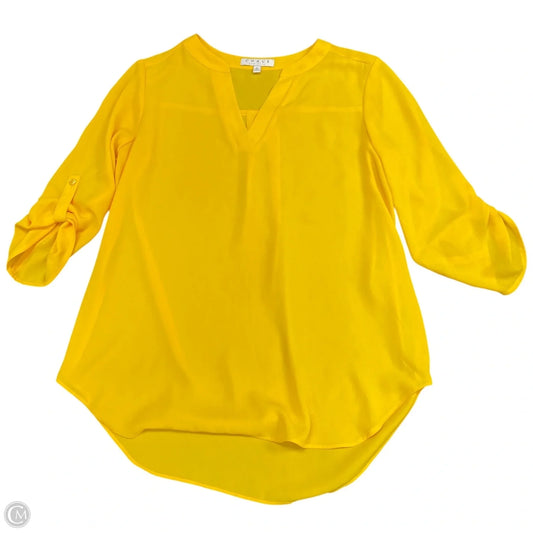 Blouse 3/4 Sleeve By Chaus In Yellow, Size: S