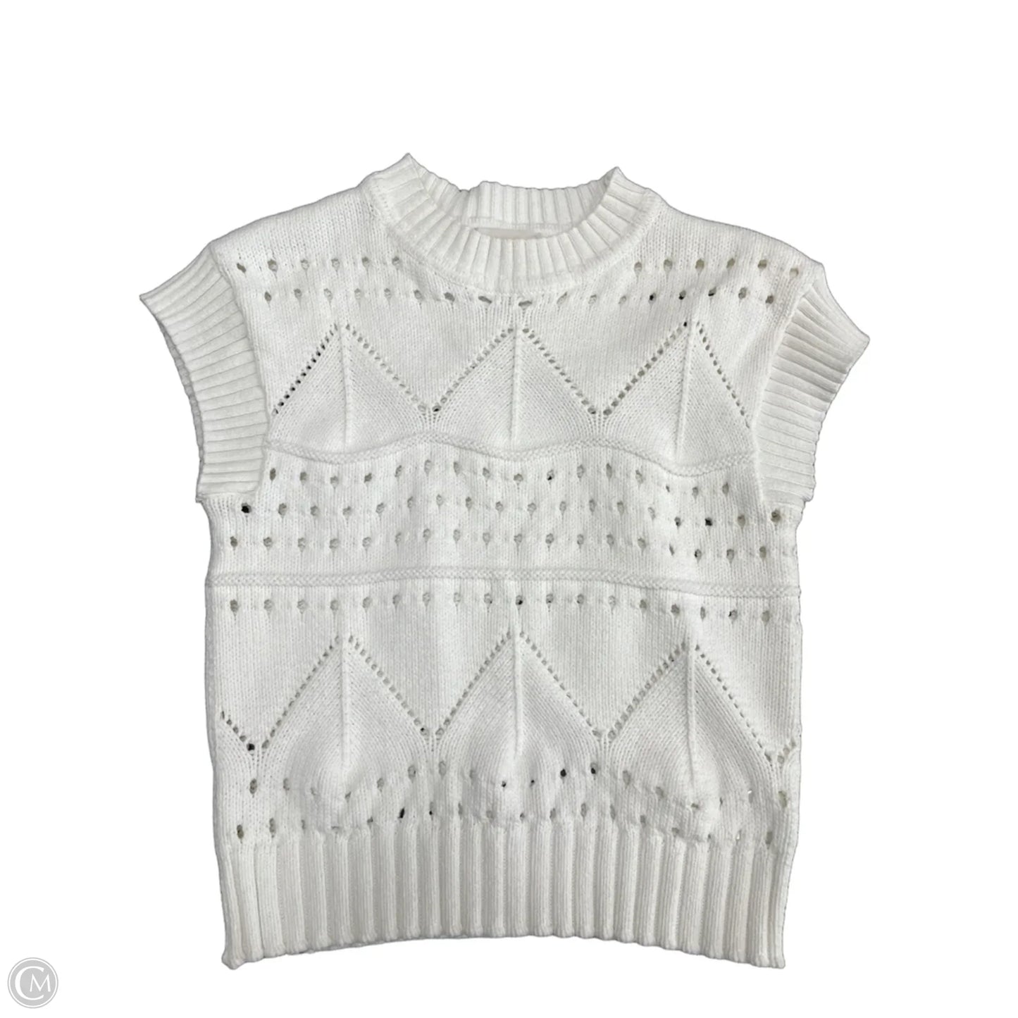 Sweater Short Sleeve By Industry In Ivory, Size: Xs