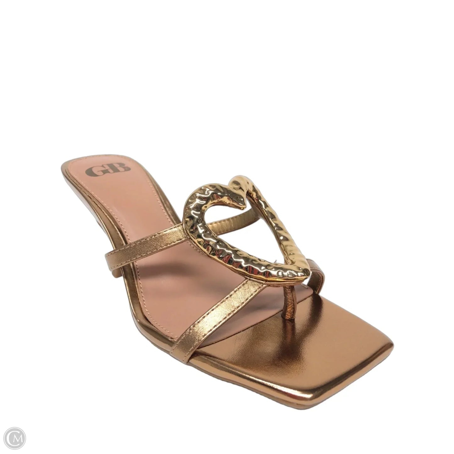 Sandals Heels Kitten By Gb In Bronze, Size: 7.5
