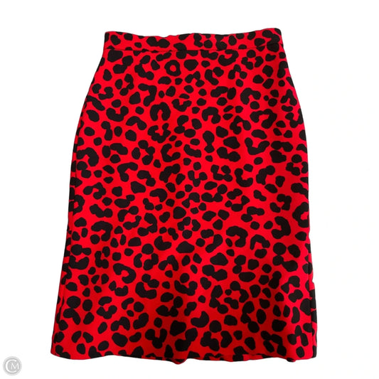 Skirt Midi By Ann Taylor In Black & Red, Size: 0p