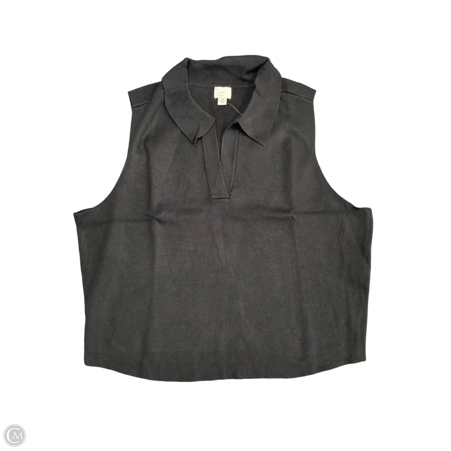 Top Sleeveless By A New Day In Black, Size: 1x