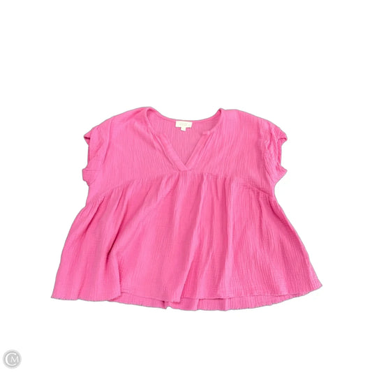 Blouse Short Sleeve By Oddi In Pink, Size: S
