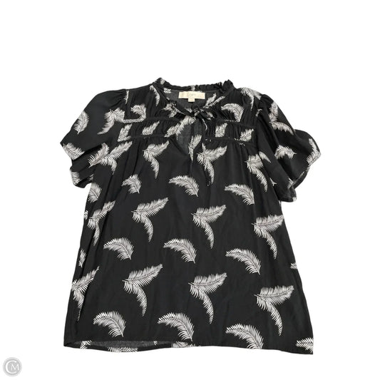 Top Short Sleeve By Loft In Black, Size: Xs