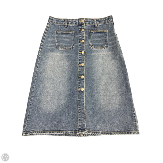 Skirt Midi By Wonderly In Blue Denim, Size: 8p