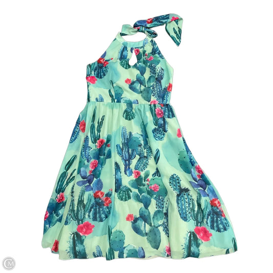 Dress Casual Midi By Modcloth In Blue & Green, Size: L