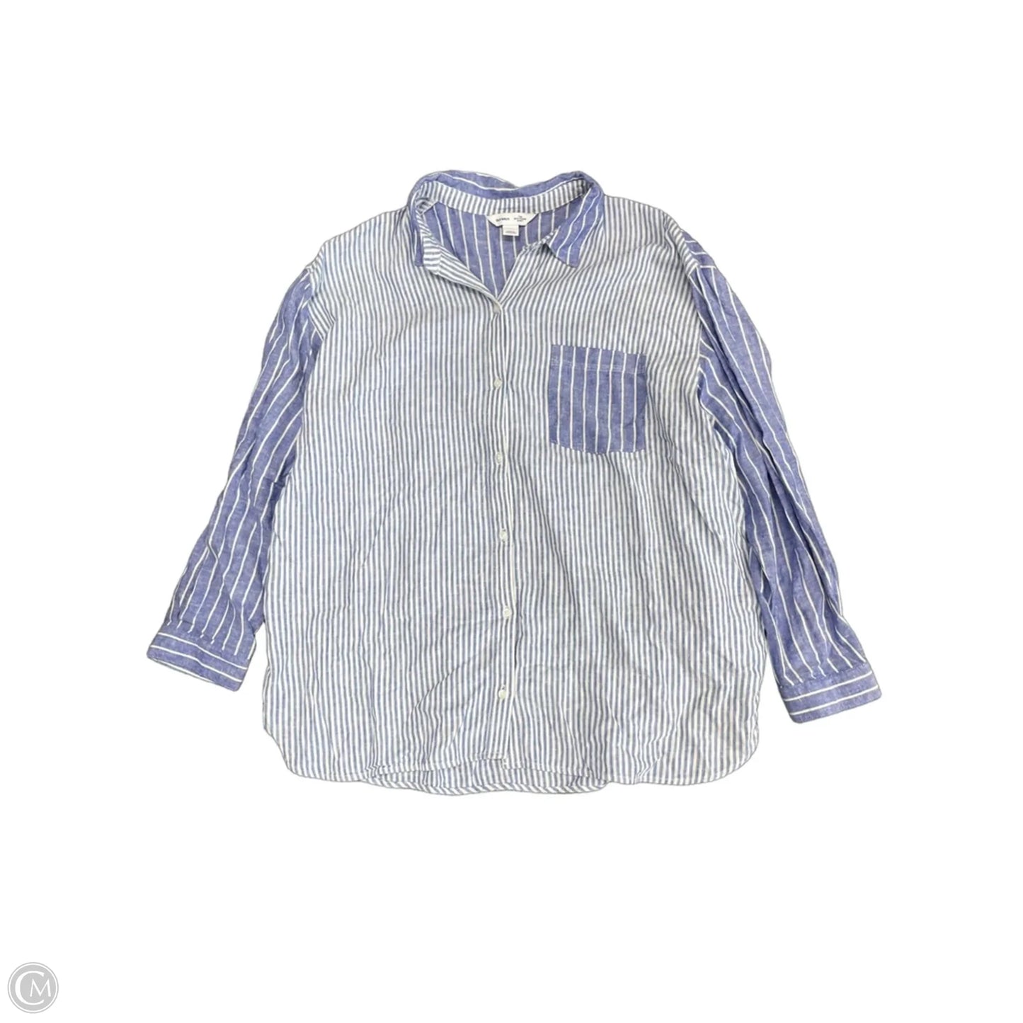 Top Long Sleeve By Old Navy In Blue & White, Size: Xl