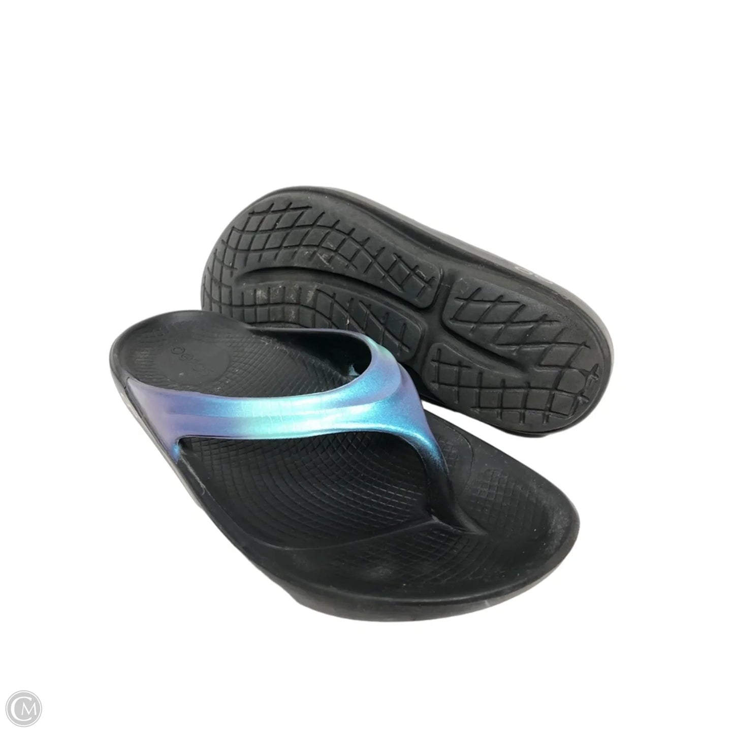 Sandals Flip Flops By Oofos In Blue, Size: 6