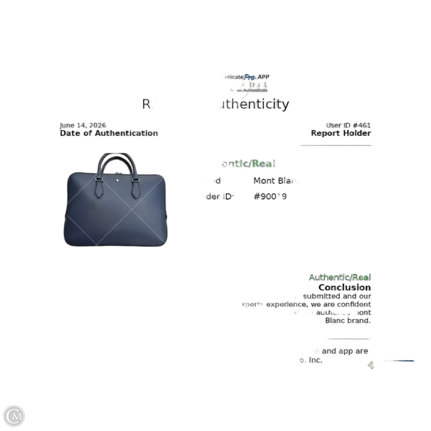 Laptop Bag Luxury Designer By Montblanc, Size: Large