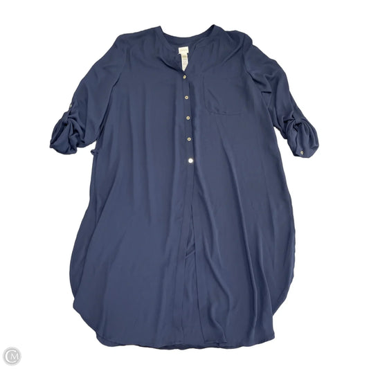 Tunic 3/4 Sleeve By Chicos In Navy, Size: Xl