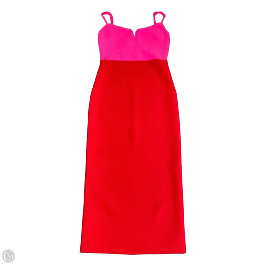 Dress Casual Midi By Express In Pink & Red, Size: S